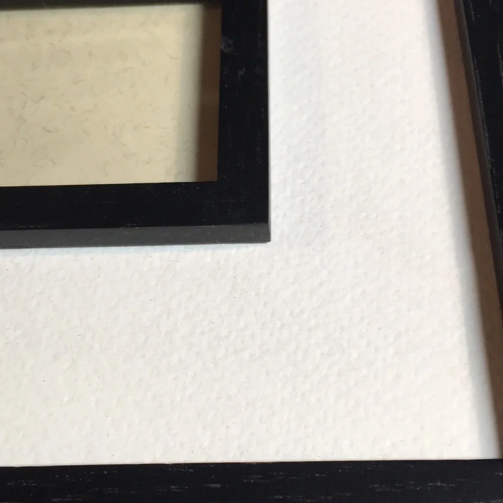 Three picture black wood frame -vintage